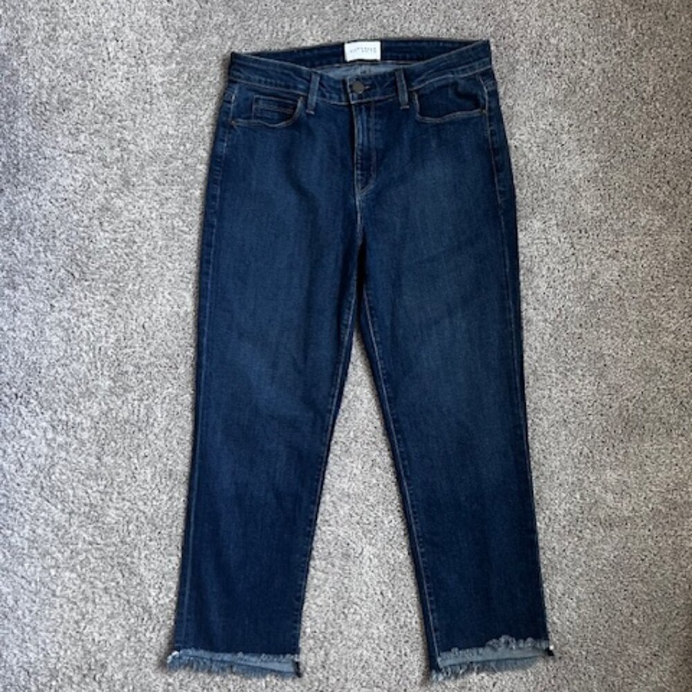 Parker Smith Raw Cut Frayed Hems Straight Leg Jeans  size 30
